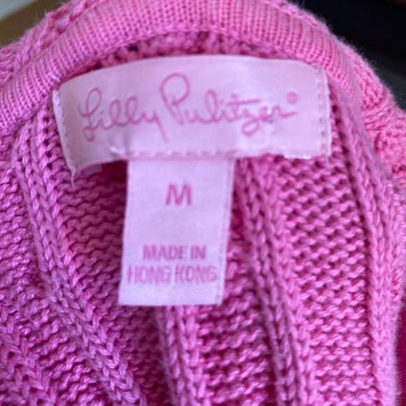 (Sold) Lilly Pulitzer Cable Knit Hoodie Sweater - Picture 9 of 10